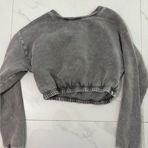 Forever 21 Charcoal Cropped Hoodie